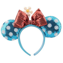 Load image into Gallery viewer, Mermaid princess Minnie Ears Headband Big Sequin Bows EARS COSTUME Headband Cosplay Plush Adult/Kids Headband Gift
