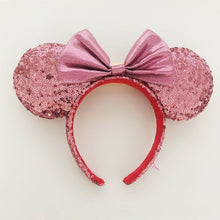 Load image into Gallery viewer, Mermaid princess Minnie Ears Headband Big Sequin Bows EARS COSTUME Headband Cosplay Plush Adult/Kids Headband Gift
