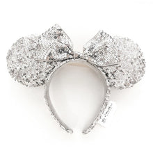 Load image into Gallery viewer, Mermaid princess Minnie Ears Headband Big Sequin Bows EARS COSTUME Headband Cosplay Plush Adult/Kids Headband Gift
