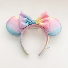 Load image into Gallery viewer, Mermaid princess Minnie Ears Headband Big Sequin Bows EARS COSTUME Headband Cosplay Plush Adult/Kids Headband Gift
