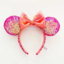 Load image into Gallery viewer, Mermaid princess Minnie Ears Headband Big Sequin Bows EARS COSTUME Headband Cosplay Plush Adult/Kids Headband Gift
