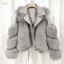 Load image into Gallery viewer, Fashion Real Fox Fur Coats With Genuine Sheepskin Leather Wholeskin Natural Fox Fur Jacket Outwear Luxury Women 2020 Winter New

