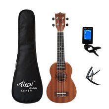 Load image into Gallery viewer, Aiersi full pack 21 inch ukelele mahogany Soprano gecko ukulele guitar musical gifts instrument 4 string Hawaiian mini guitarra
