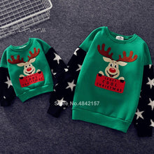 Load image into Gallery viewer, 19colors 2021 New Year Family Christmas Sweaters Xmas Hoodies Pajamas Warm Santa Claus Elk Embroidery Adult Kids Sweatshirt Gift
