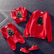 Load image into Gallery viewer, 19colors 2021 New Year Family Christmas Sweaters Xmas Hoodies Pajamas Warm Santa Claus Elk Embroidery Adult Kids Sweatshirt Gift
