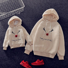 Load image into Gallery viewer, 19colors 2021 New Year Family Christmas Sweaters Xmas Hoodies Pajamas Warm Santa Claus Elk Embroidery Adult Kids Sweatshirt Gift
