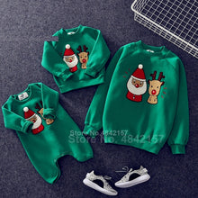 Load image into Gallery viewer, 19colors 2021 New Year Family Christmas Sweaters Xmas Hoodies Pajamas Warm Santa Claus Elk Embroidery Adult Kids Sweatshirt Gift
