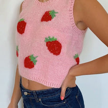Load image into Gallery viewer, Muyogrt  V Neck Vintage Argyle Sweater Vest Women Black Sleeveless Plaid Knitted Crop Sweaters Casual Autumn Preppy Style
