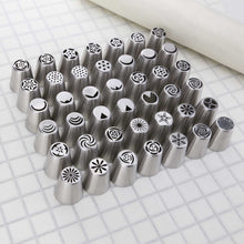 Load image into Gallery viewer, 57 Styles Silk Flower Tool Stainless Steel Sliver Cake Nozzles Dessert Cream Cupcake Bakery Decoration Icing Piping Pastry Tips
