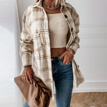 Load image into Gallery viewer, Autumn Plaid Woolen Women's Shirt Loose Long Sleeve Single Breasted Female Shirts 2020 New Winter Casual Streetwear Ladies Tops
