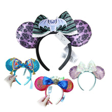 Load image into Gallery viewer, Mermaid princess Minnie Ears Headband Big Sequin Bows EARS COSTUME Headband Cosplay Plush Adult/Kids Headband Gift

