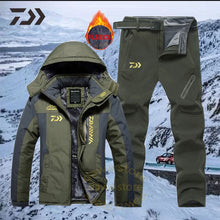 Load image into Gallery viewer, Men Suit for Fishing Jacket Waterproof Windproof Warm Thick Pants Fishing Shirt Sports Fishing Suit Winter Men Fishing Wear
