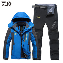 Load image into Gallery viewer, Men Suit for Fishing Jacket Waterproof Windproof Warm Thick Pants Fishing Shirt Sports Fishing Suit Winter Men Fishing Wear
