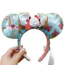 Load image into Gallery viewer, Mermaid princess Minnie Ears Headband Big Sequin Bows EARS COSTUME Headband Cosplay Plush Adult/Kids Headband Gift

