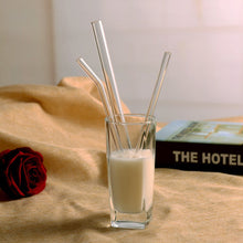 Load image into Gallery viewer, Reusable Glass Straws Smoothie Drinking Straws for Milkshakes Drinks glass straw трубочки для напитков
