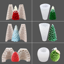Load image into Gallery viewer, Silicone Christmas Pine Tree Candle Molds Soap Molds Baking Molds Moulds For DIY Xmas Candle Making Soap Making Baking Mold
