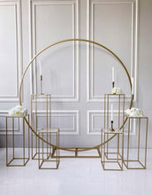 Load image into Gallery viewer, metal circle Wedding arch props  backdrops single arch for flowers balloons sash decor rack outdoor lawn flower door rack
