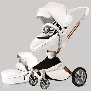Hot Mom Baby Stroller 3 in 1 travel system with bassinet and car seat，360° Rotation Function children stroller,Luxury Pram F023