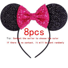 Load image into Gallery viewer, Sweet girls Sequins Headbands For Girls Christmas Headband Hairband for Girls Mouse Ears Hair Bows Accessories Baby Headband 8pc
