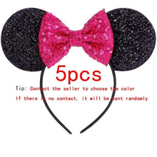 Load image into Gallery viewer, Sweet girls Sequins Headbands For Girls Christmas Headband Hairband for Girls Mouse Ears Hair Bows Accessories Baby Headband 8pc
