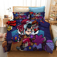Load image into Gallery viewer, Bedding Set Brawls Cartoon Stars Anime Figure Quilt Cover Pillowcase Kid Child Room Bedclothes Bed Spead Duvet Cover 2/3Pcs Suit
