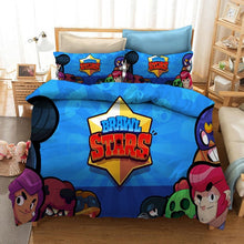 Load image into Gallery viewer, Bedding Set Brawls Cartoon Stars Anime Figure Quilt Cover Pillowcase Kid Child Room Bedclothes Bed Spead Duvet Cover 2/3Pcs Suit
