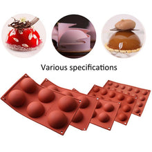 Load image into Gallery viewer, 6/15/24 Hole Large Semi-Circular Hemispherical DIY Food Grade Silicone Cake Mold Chocolate &amp; Sweet Moulds Home Kitchen Tools
