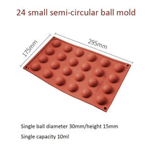 Load image into Gallery viewer, 6/15/24 Hole Large Semi-Circular Hemispherical DIY Food Grade Silicone Cake Mold Chocolate &amp; Sweet Moulds Home Kitchen Tools
