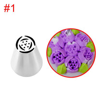 Load image into Gallery viewer, HMZCN Large Size Stainless Steel Rose Flower Cream Piping Nozzles Cupcake Nozzles Baking Decoration Cake Decorating Tools 1PCS
