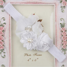 Load image into Gallery viewer, Baby Floral Headband Infant Hair Headwear Headwrap Toddlers Ribbon Kids  Pearl Turban Hair Accessories Children Gift

