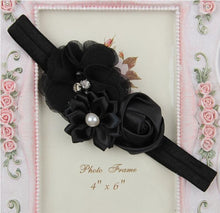 Load image into Gallery viewer, Baby Floral Headband Infant Hair Headwear Headwrap Toddlers Ribbon Kids  Pearl Turban Hair Accessories Children Gift
