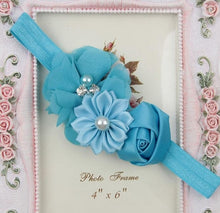 Load image into Gallery viewer, Baby Floral Headband Infant Hair Headwear Headwrap Toddlers Ribbon Kids  Pearl Turban Hair Accessories Children Gift

