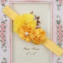 Load image into Gallery viewer, Baby Floral Headband Infant Hair Headwear Headwrap Toddlers Ribbon Kids  Pearl Turban Hair Accessories Children Gift
