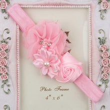 Load image into Gallery viewer, Baby Floral Headband Infant Hair Headwear Headwrap Toddlers Ribbon Kids  Pearl Turban Hair Accessories Children Gift
