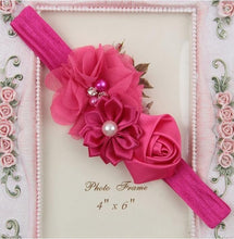 Load image into Gallery viewer, Baby Floral Headband Infant Hair Headwear Headwrap Toddlers Ribbon Kids  Pearl Turban Hair Accessories Children Gift
