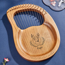Load image into Gallery viewer, Reindeer 19 Strings  Wooden Mahogany Lyre Harp  Musical Instrument 16 trings with Pickup Tuning Tool Cleaning Cloth
