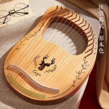 Load image into Gallery viewer, Reindeer 19 Strings  Wooden Mahogany Lyre Harp  Musical Instrument 16 trings with Pickup Tuning Tool Cleaning Cloth
