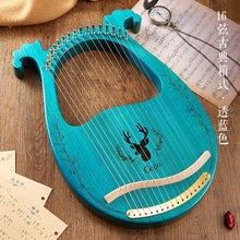 Load image into Gallery viewer, Reindeer 19 Strings  Wooden Mahogany Lyre Harp  Musical Instrument 16 trings with Pickup Tuning Tool Cleaning Cloth
