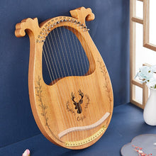 Load image into Gallery viewer, Reindeer 19 Strings  Wooden Mahogany Lyre Harp  Musical Instrument 16 trings with Pickup Tuning Tool Cleaning Cloth
