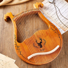 Load image into Gallery viewer, Reindeer 19 Strings  Wooden Mahogany Lyre Harp  Musical Instrument 16 trings with Pickup Tuning Tool Cleaning Cloth
