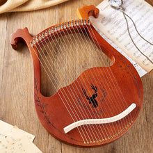 Load image into Gallery viewer, Reindeer 19 Strings  Wooden Mahogany Lyre Harp  Musical Instrument 16 trings with Pickup Tuning Tool Cleaning Cloth
