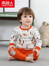 Load image into Gallery viewer, nanjiren Baby suit boys and girls plus velvet thermal underwear pajamas suits can be worn in all seasons to keep your baby warm
