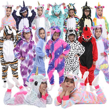 Load image into Gallery viewer, kids  onesie pajamas children panda dinosaur sleepwear unicorn kigurumi onesies for boys girls blanket sleeper baby costume
