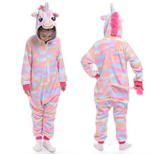 Load image into Gallery viewer, kids  onesie pajamas children panda dinosaur sleepwear unicorn kigurumi onesies for boys girls blanket sleeper baby costume
