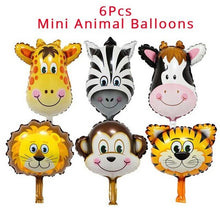 Load image into Gallery viewer, Green Balloon Animal Palm Leaf Foil Ballons Woodland Party Baloons Jungle Safari Birthday Party Decorations Kids Baby Shower
