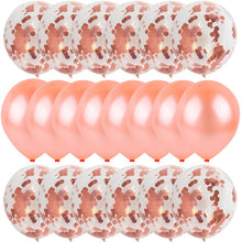Load image into Gallery viewer, WEIGAO 20pcs Mix Rose Gold Confetti Latex Balloon Metal Birthday Party Balloons Baby Shower Bridal Shower Wedding Decoration
