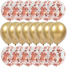 Load image into Gallery viewer, WEIGAO 20pcs Mix Rose Gold Confetti Latex Balloon Metal Birthday Party Balloons Baby Shower Bridal Shower Wedding Decoration
