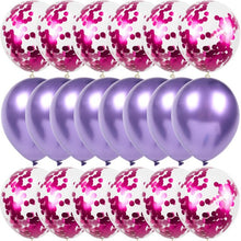 Load image into Gallery viewer, WEIGAO 20pcs Mix Rose Gold Confetti Latex Balloon Metal Birthday Party Balloons Baby Shower Bridal Shower Wedding Decoration

