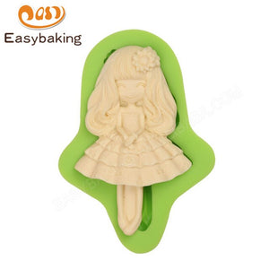 12 Lovely Little Girls Series 3D Silicone Arts Molds Cake Topper Decorating Tools Sugarcraft Mould for Chocolate Candy Clay