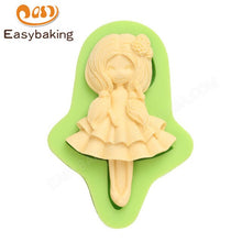 Load image into Gallery viewer, 12 Lovely Little Girls Series 3D Silicone Arts Molds Cake Topper Decorating Tools Sugarcraft Mould for Chocolate Candy Clay
